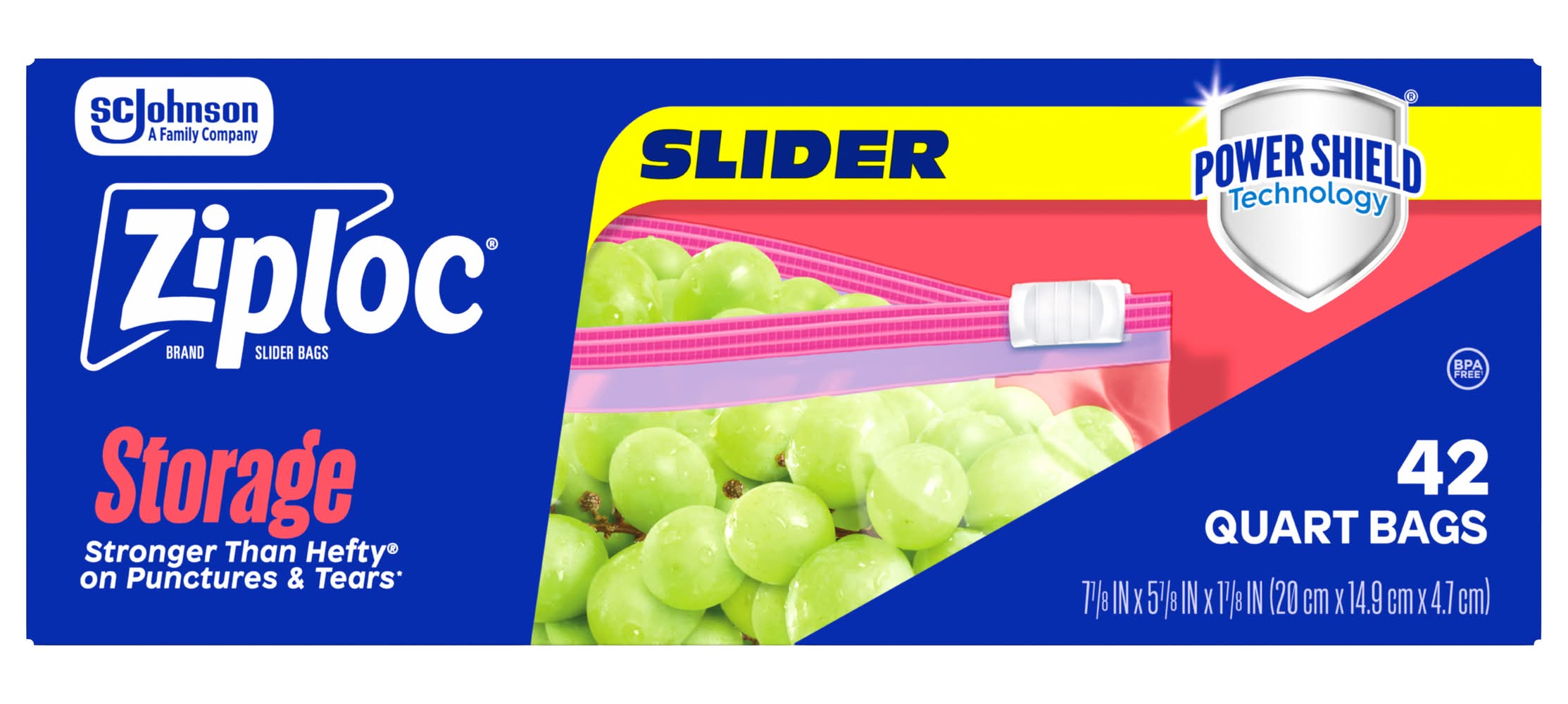 Ziploc Slider Storage Quart Bags (42 ct)