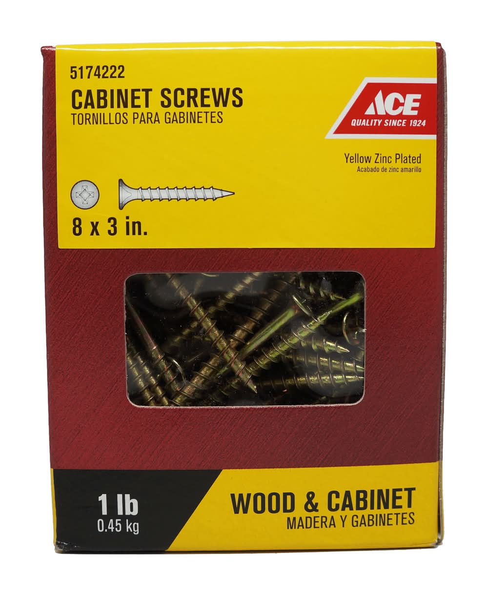 ACE No. 8 X 3 In. L Phillips Coarse Cabinet Screws 95 Pk