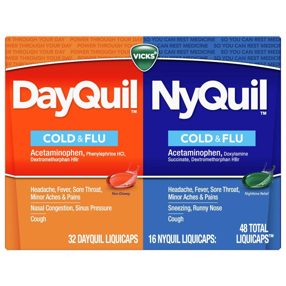 Vicks Dayquil and Nyquil Cold & Flu Liquicaps (3.2 oz)