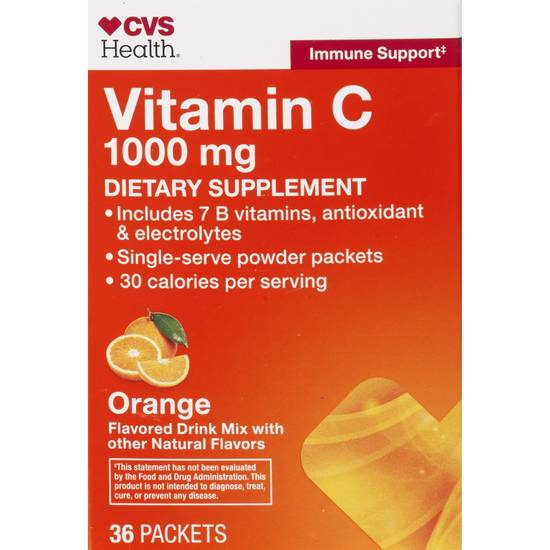 CVS Health Vitamin C 1000mg Dietary Supplement, Orange, 36 CT