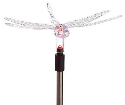 Real Living Pink Dragonfly Acrylic Led Solar Light Yard Stake (29 in)