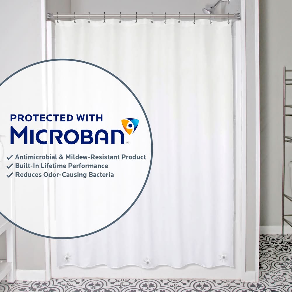 Style Selections Microban Protected Heavy Weight PEVA 70.0-in W x 72-in L White Solid Mildew Resistant EVA/PEVA Shower liner