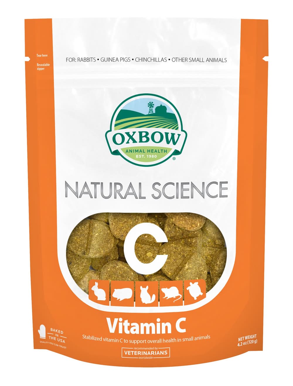 Oxbow Natural Science Vitamin C Small Pet Supplement (Color: Assorted, Size: 4.2 Oz)