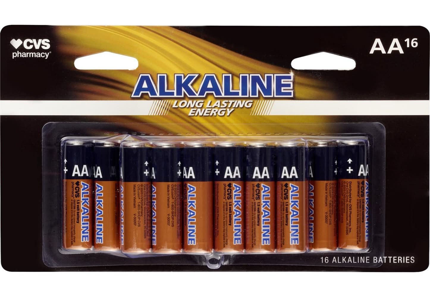 CVS Pharmacy Aa Alkaline Long Lasting Energy Batteries (16 ct)