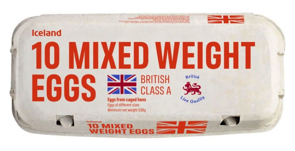 Iceland British Class a Mixed Weight Eggs (10 pack)