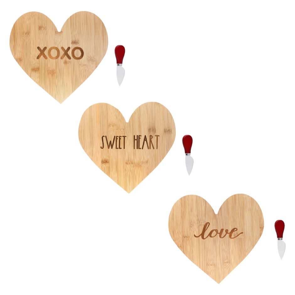 Valentine’s Bamboo Heart Cheeseboard & Spreader Set, 1 ct.