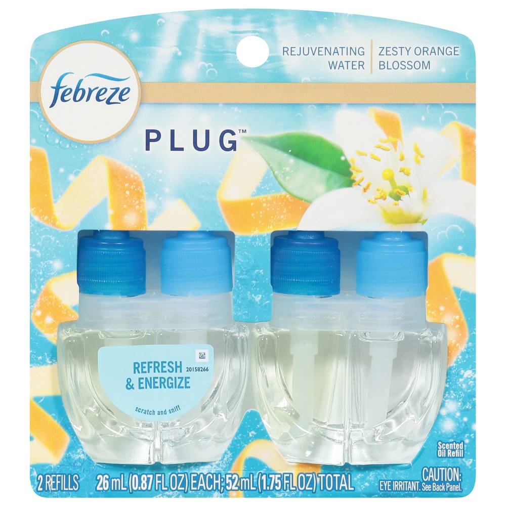 Febreze Plug Dual Refill Air Freshener Refresh & Energize (2 ct)