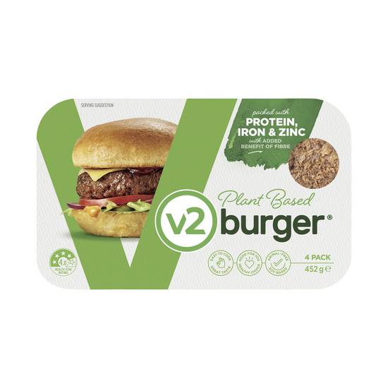 V2 Burger Plant Based 4 Pack 452g