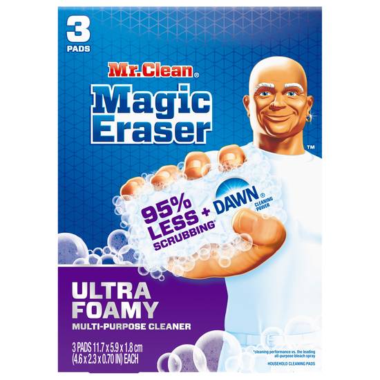 Mr. Clean Magic Eraser Ultra Foamy Foaming Magic Eraser Sponge Multi Surface Cleaner (4.6 x 2.3 x 0.70 in)