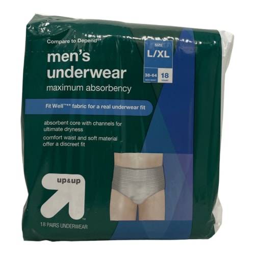 up&up Incontinence Underwear For Men, L- XL (18 ct)