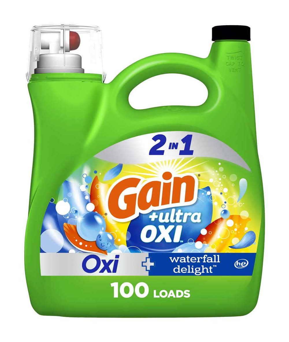 Gain Ultra Oxi Liquid Laundry Detergent Waterfall Delight Scent 144 Fl Oz