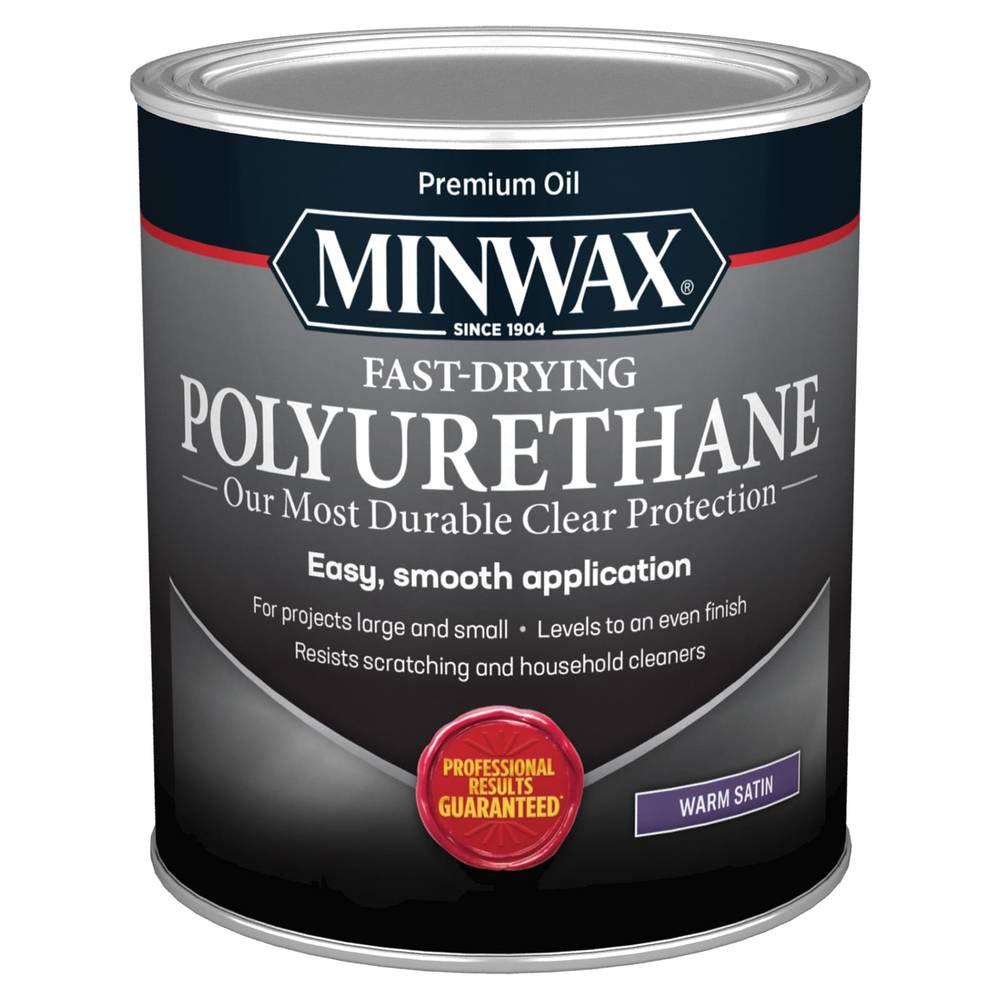 Minwax Fast-Drying Polyurethane Oil-based Clear Transparent Satin Interior Stain (1-quart) | 63010444