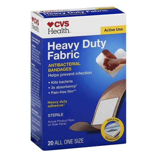 Cvs Health Heavy Duty Fabric Antibacterial Bandages