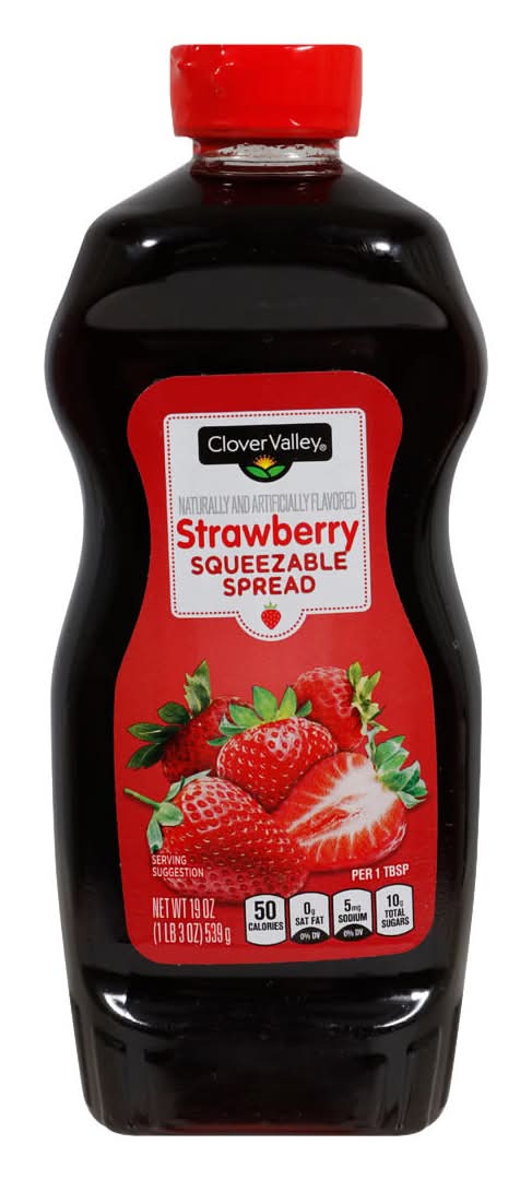 Clover Valley Squeezable Fruit Spread, Strawberry (19 oz)
