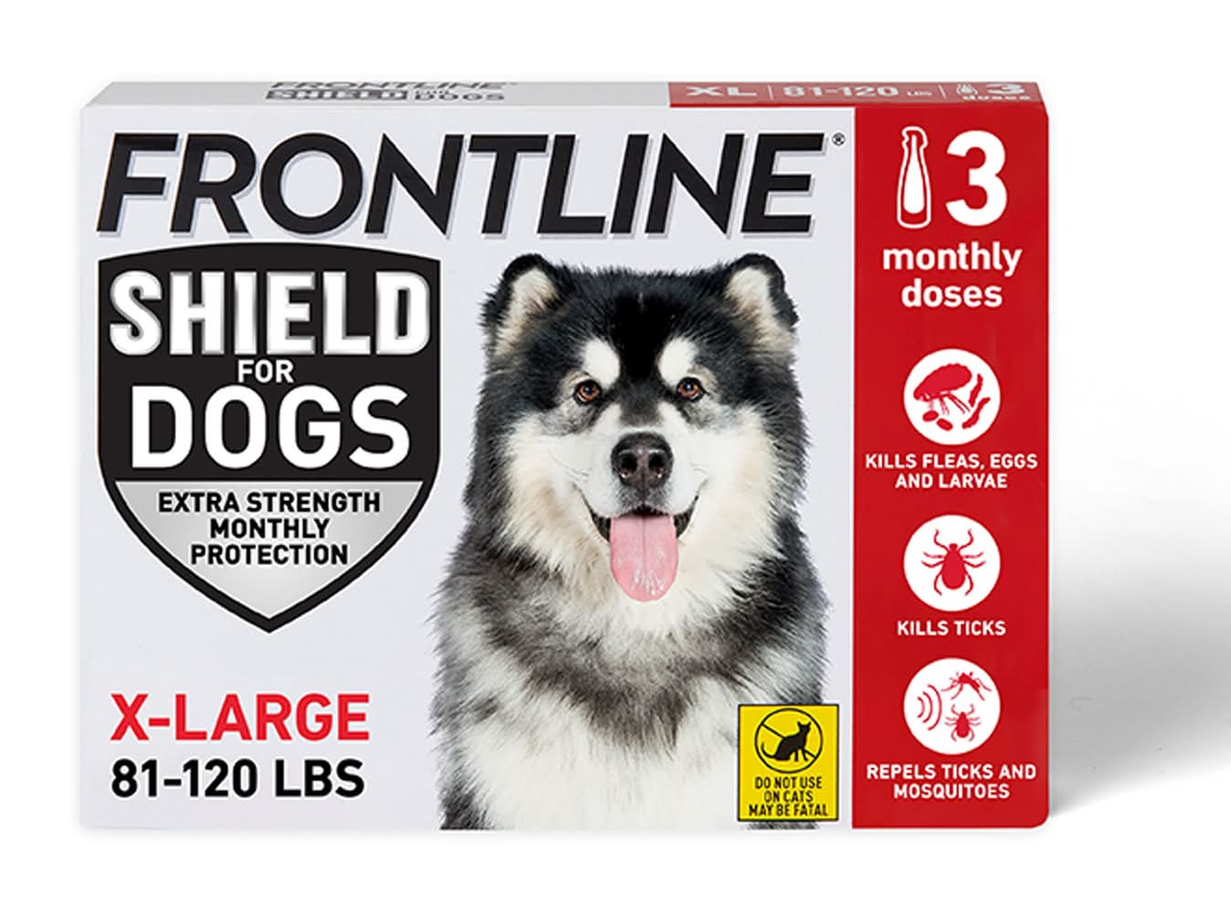 Frontline Shield Extra Strength Flea & Tick Spot Treatment for X-Large Dogs, 81-120 lbs
