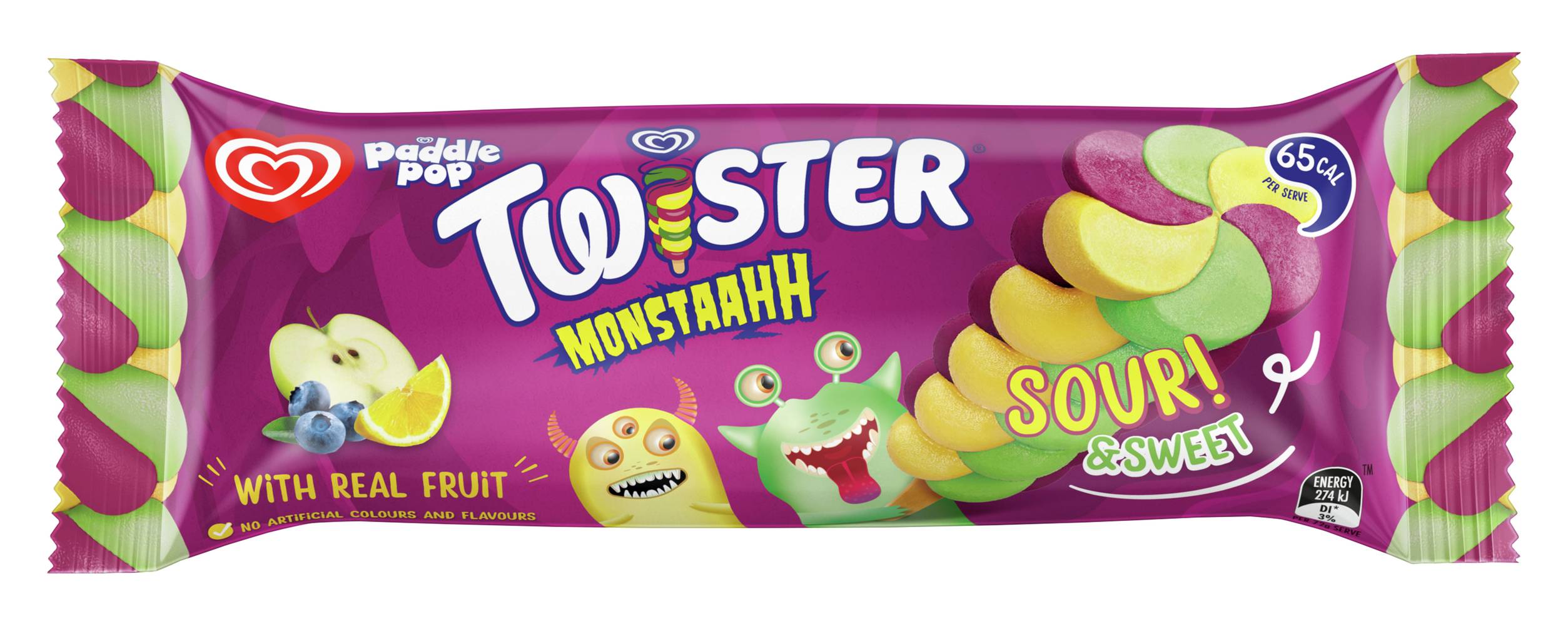 Paddle Pop Twister Ice Confection Monstaahh (70mL)
