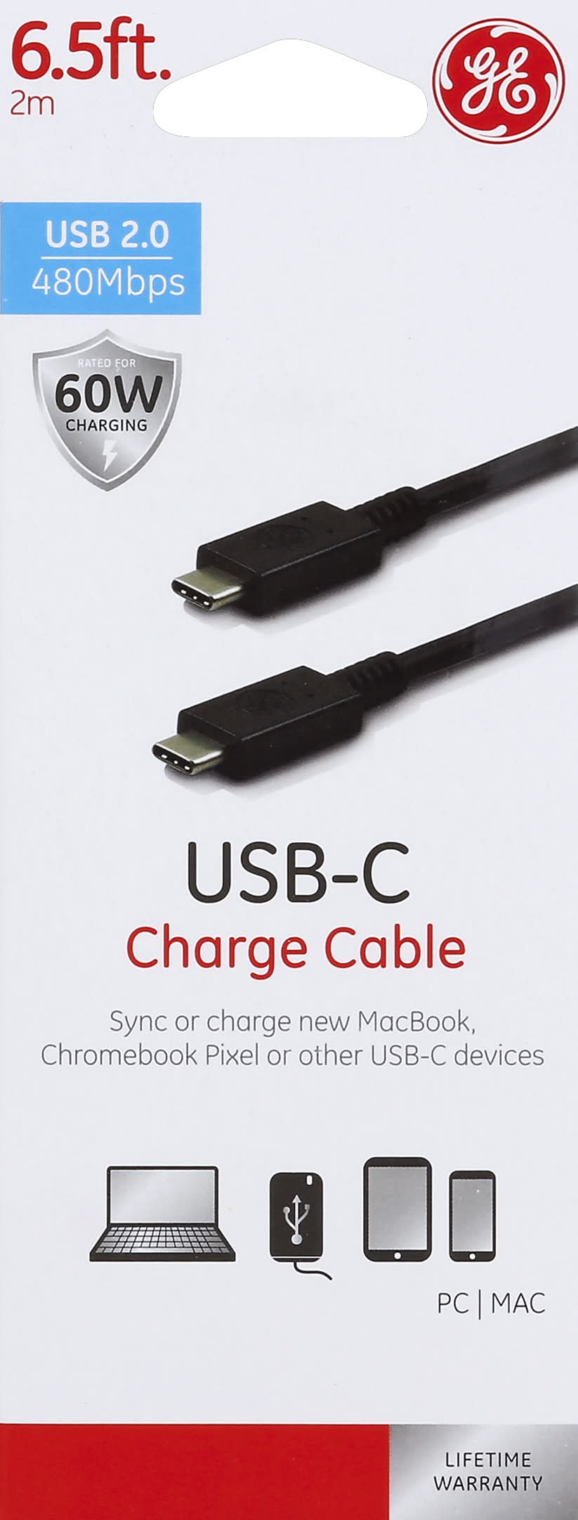 General Electric Usb-C Charge Cable (60 w)