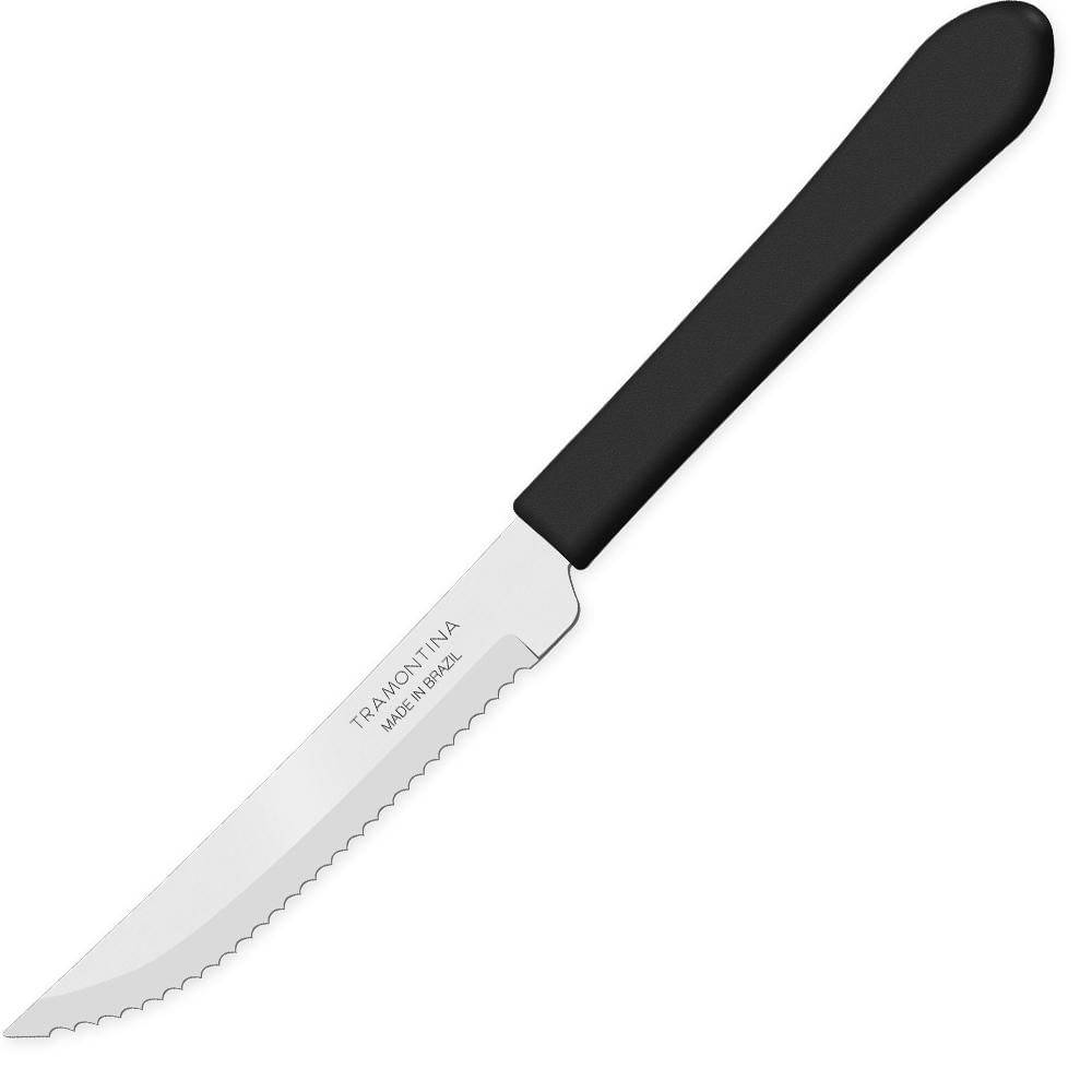 Tramontina faca para churrasco leme em inox 4" preta (30x15x13cm)