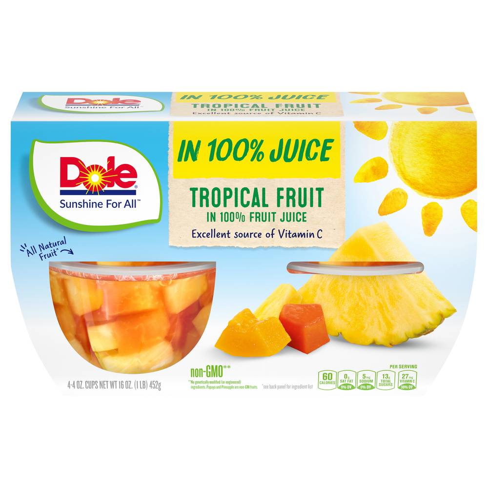 Dole Tropical Fruit Cups in 100% Fruit Juice