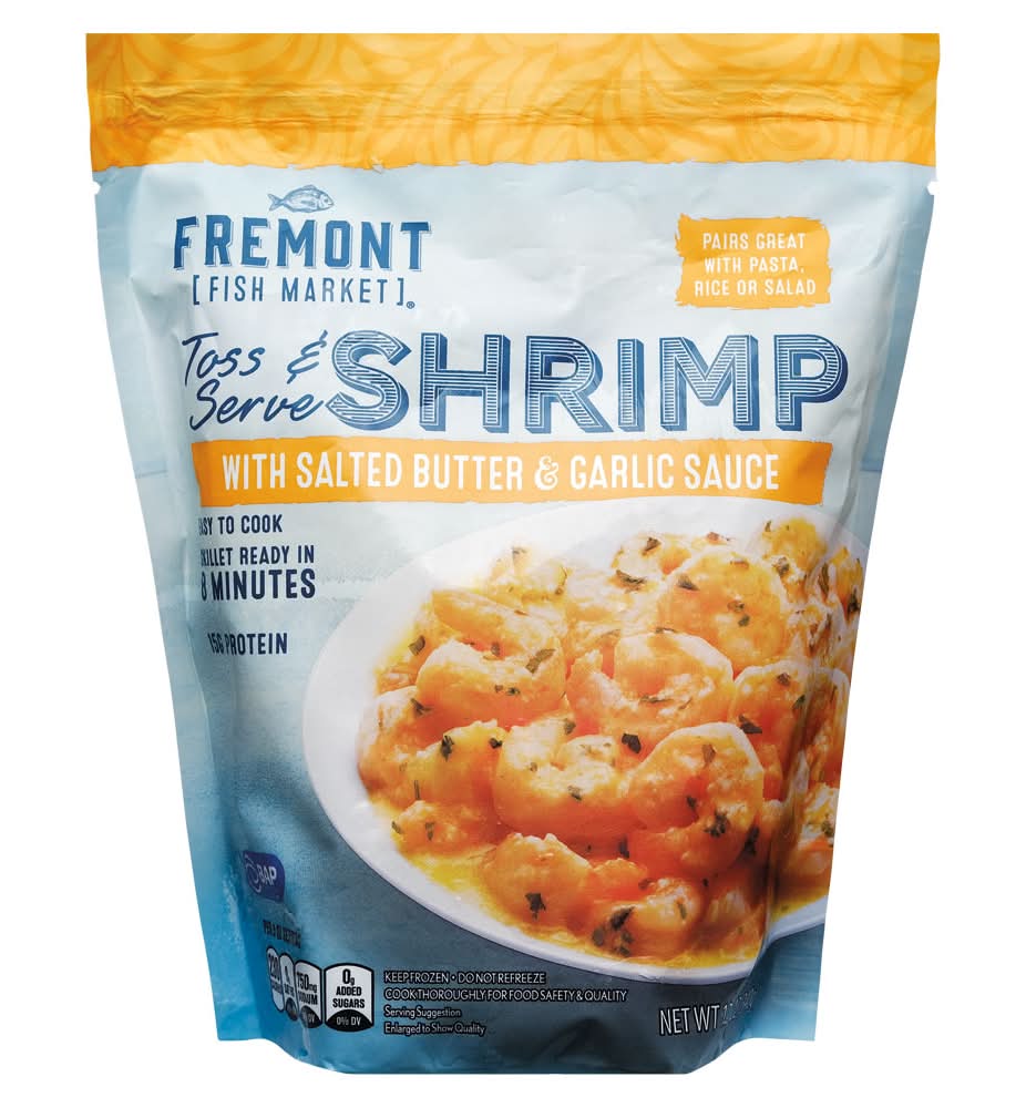 Fremont Fish Market Toss N Serve Shrimp, Salted Butter-Garlic (12 oz)
