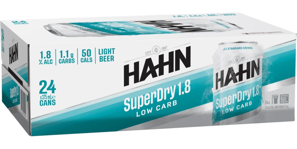 Hahn Super Dry Light 1.8 24x375ml Can