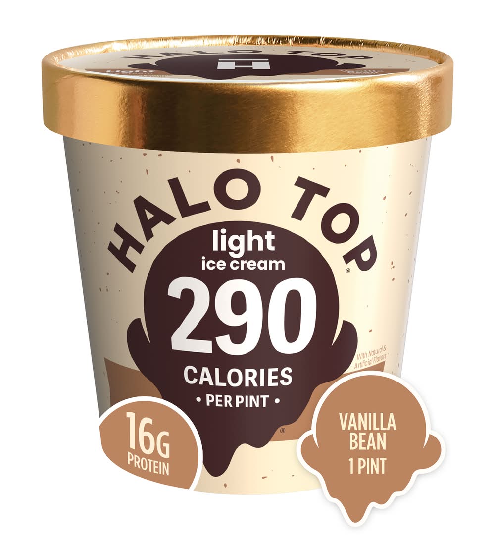 Halo Top Light Ice Cream, Vanilla Bean (1 pint)