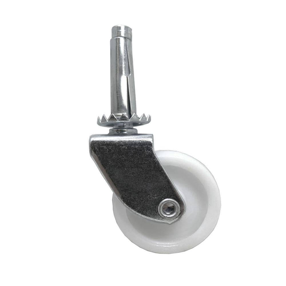 Everbilt 1-5/8 In. White Plastic And Steel Swivel Stem Caster With 50 Lb. Load Rating (4-Pack)