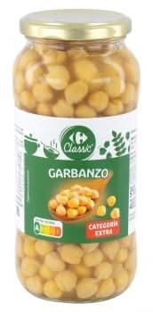 Garbanzos cocidos categoría extra Classic Carrefour 400 g.