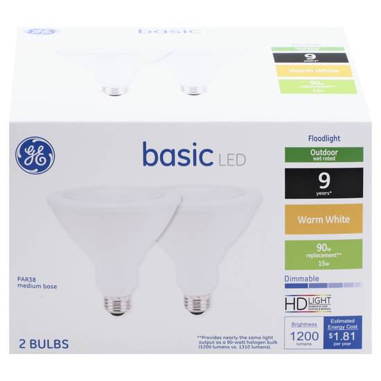 Ge Basic Led Hd Light 90w/15w Dimmable 1200 Lumens (2 bulbs)