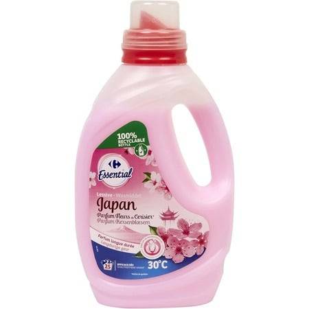 Carrefour Essential - Lessive liquide parfum fleur de cerisier 25 Lavages