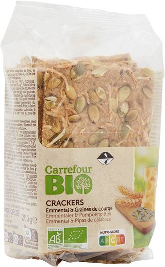 Carrefour Bio - Crackers bio emmental graines de courge (200g)