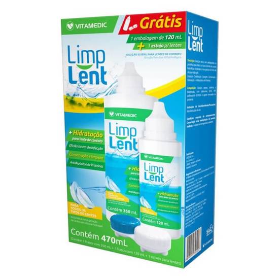 Limp lent kit solução estéril para lentes de contato (470ml)