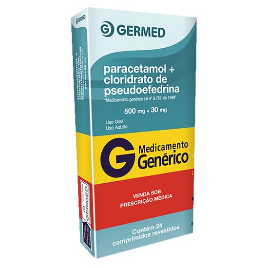 Germed paracetamol 500mg + cloridrato pseudoefedrina 30mg (24 comprimidos)
