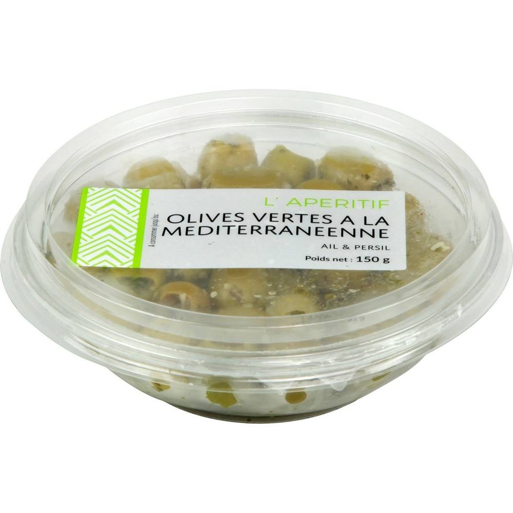 Mediterraneenne - Olives vertes ail et persil (150g)