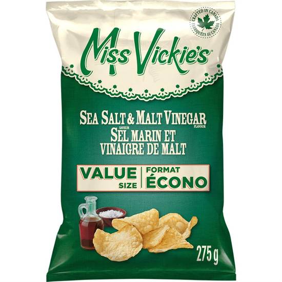 Miss vickie's sel marin et vinaigre de malt - sea salt & malt vinegar chips (275g)