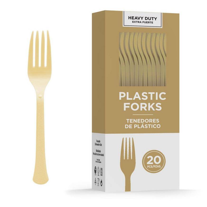Party City Duty Plastic Forks (gold)