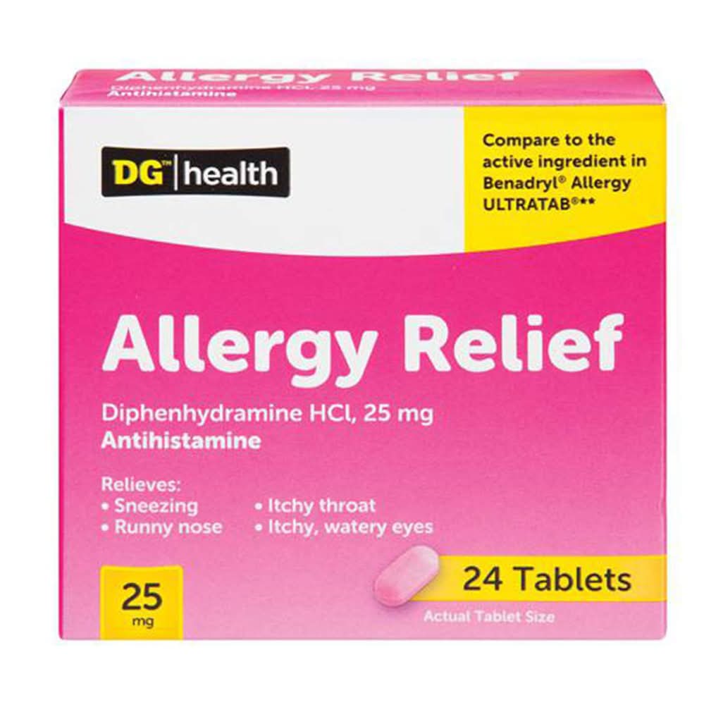 Dg Health Allergy Relief Tablet - 25 Mg 24 Count