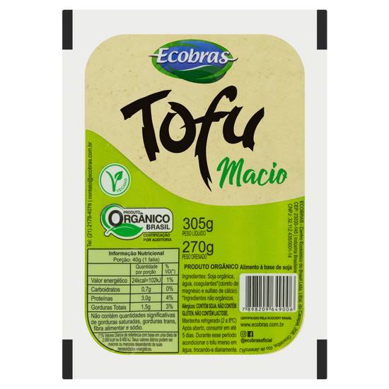 Ecobras tofu macio orgânico (305 g)