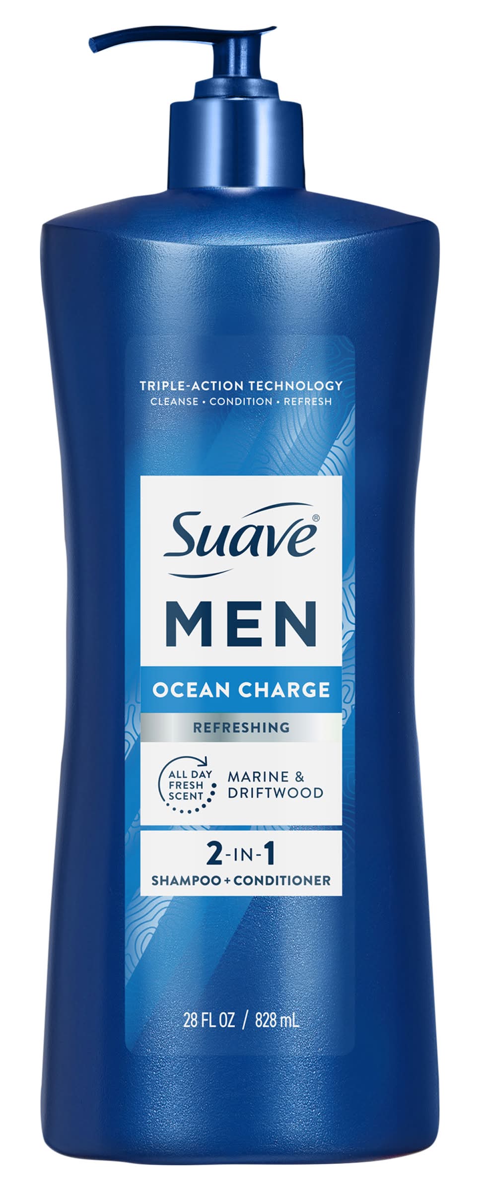 Suave 2-In-1 Shampoo and Conditioner, Ocean Charge, Men (28 fl oz)