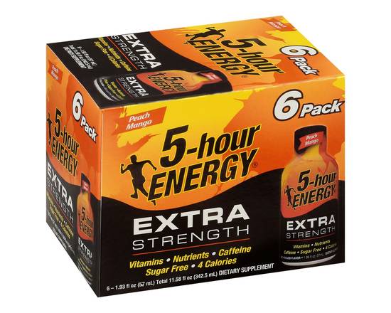 5-Hour Energy · Extra Strength Peach Mango Shot (6 x 1.9 fl oz)