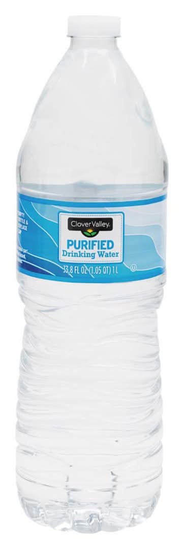Clover Valley Purified Drinking Water Bottle 33.8 Fl Oz
