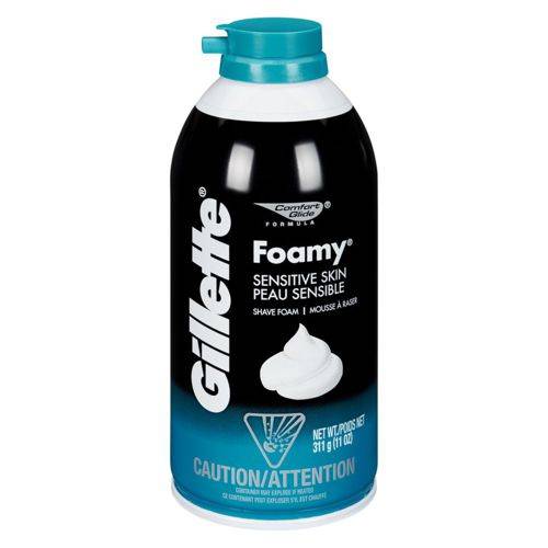 Gillette crème à raser moussante sensitive (311 g) - foamy shave cream sensitive (311 g)