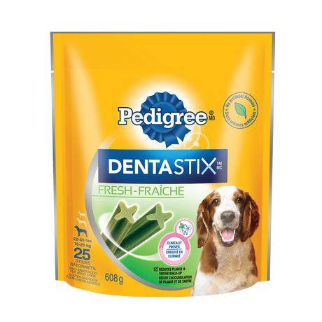 Pedigree gâteries dentastix chiens moyens frais (25 unités)