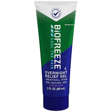 Biofreeze Menthol Overnight Pain Relieving Gel Tube Lavender Scent