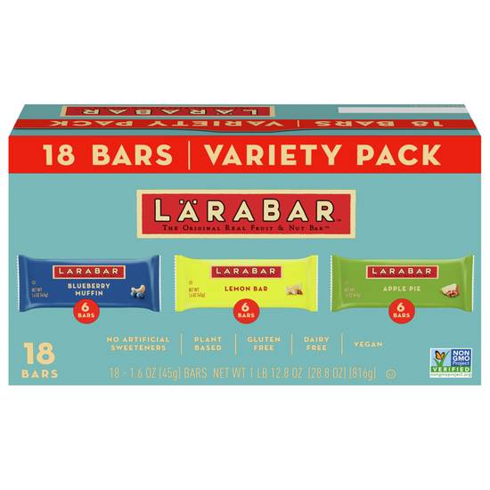 Larabar Variety Bars (blueberry muffin-lemon bar-apple pie-fruit-nut )
