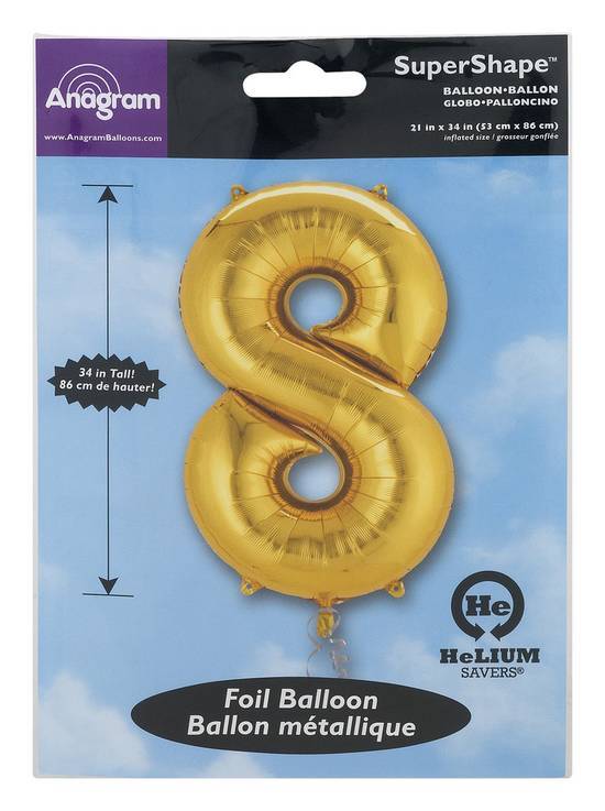 Anagram Supershape Foil Balloon No. 8 (1 ct)
