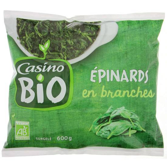 Casino Bio Épinards - En branches - Biologique 600g