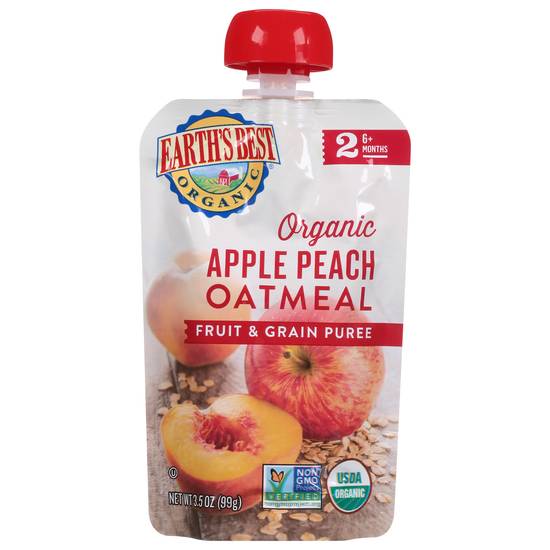 Earth's Best Organic Apple Peach Oatmeal Fruit & Grain Puree Stage 2