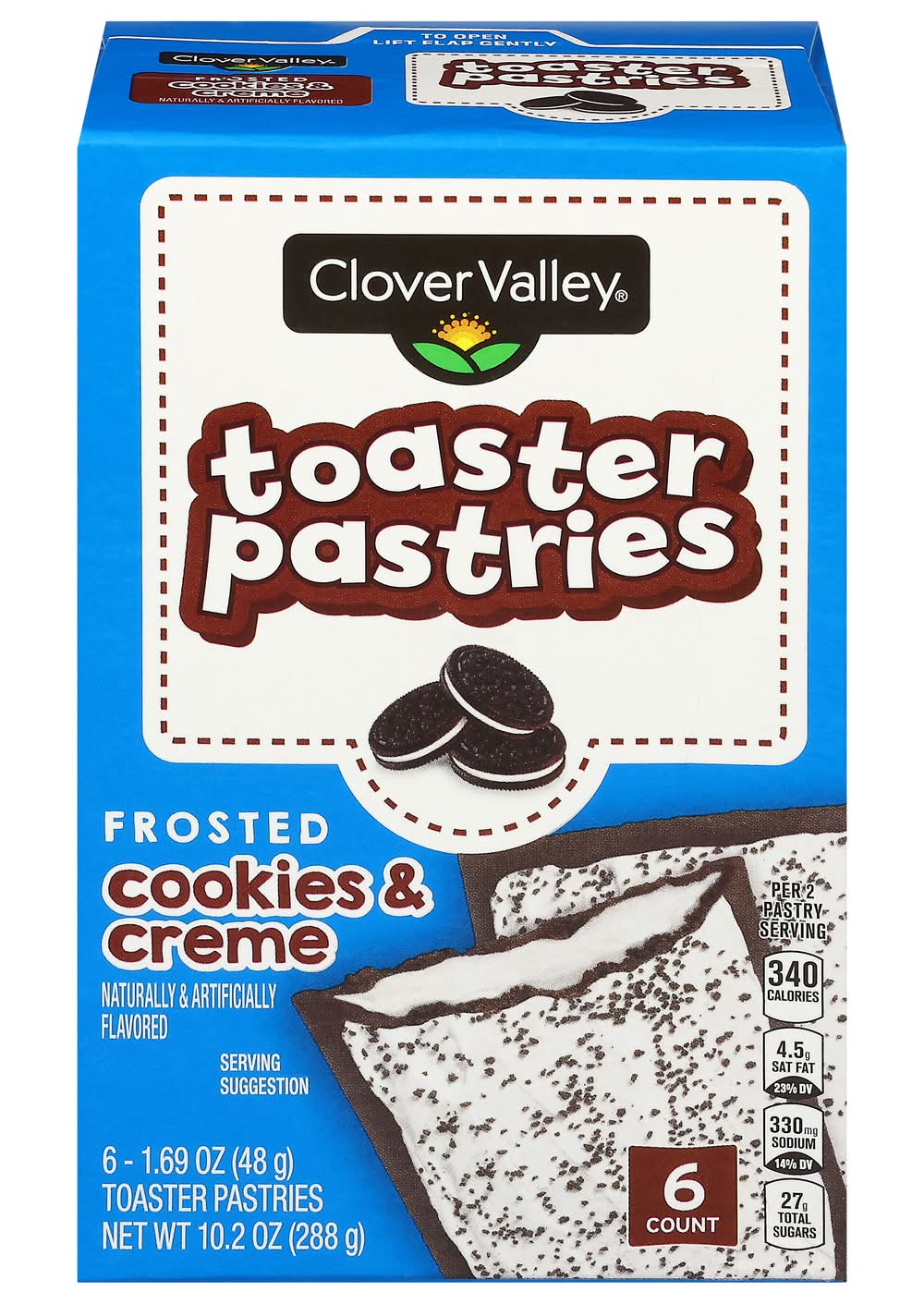 Clover Valley Frosted Toaster Pastries, Cookies & Creme (6 x 1.69 oz)