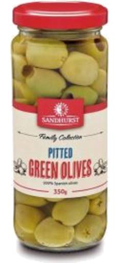 Sandhurst Olives Green Pitted (350g)